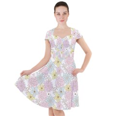 Dandelion Colors Flower Nature Cap Sleeve Midi Dress by Nexatart