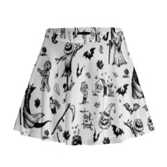 Halloween Pattern Mini Flare Skirt by Valentinaart