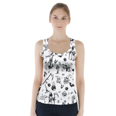 Halloween Pattern Racer Back Sports Top by Valentinaart