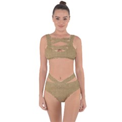 Burlap Coffee Sack Grunge Knit Look Bandaged Up Bikini Set  by dressshop