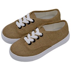 Burlap Coffee Sack Grunge Knit Look Kids  Classic Low Top Sneakers by dressshop