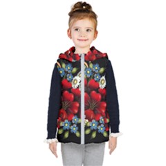 Flower Decoration Bouquet Of Flowers Kid s Hooded Puffer Vest by Sapixe