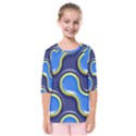 Pattern Curve Design Seamless Kids  Quarter Sleeve Raglan Tee View1