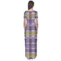 Playing With Plaid Kitten (Purple) Halloween Pattern Short Sleeve Maxi Dress View2