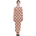 Waffle Polka Dot Pattern Turtleneck Maxi Dress View1