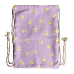 Candy Corn (purple) Drawstring Bag (large) by JessisArt