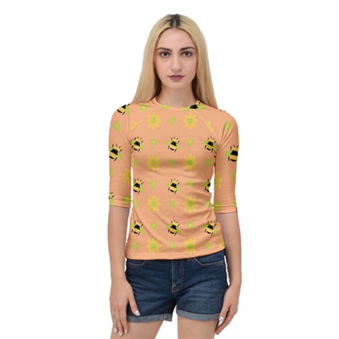 Bee A Bug Nature Wallpaper Quarter Sleeve Raglan Tee by Sapixe