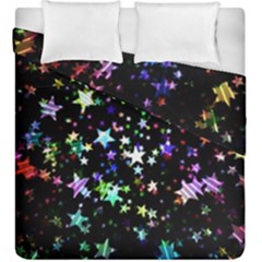 Christmas Star Gloss Lights Light Duvet Cover Double Side (king Size) by Sapixe