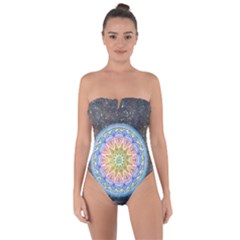 Mandala Cosmos Spirit Tie Back One Piece Swimsuit by Sapixe