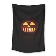 Funny Spooky Scary Halloween Pumpkin Jack O Lantern Small Tapestry by HalloweenParty