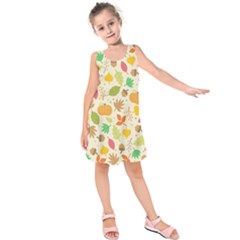 Thanksgiving Pattern Kids  Sleeveless Dress by Valentinaart