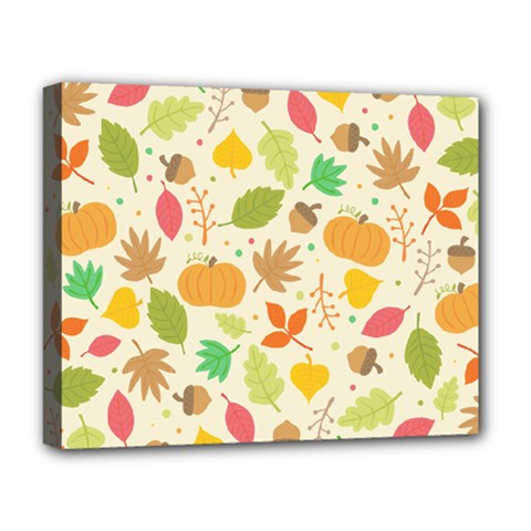 Thanksgiving Pattern Deluxe Canvas 20  X 16  (stretched) by Valentinaart