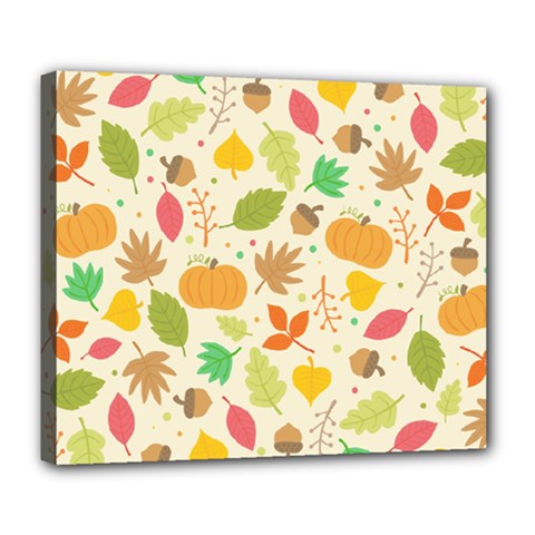 Thanksgiving Pattern Deluxe Canvas 24  X 20  (stretched) by Valentinaart