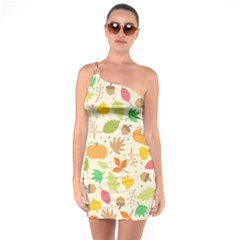 Thanksgiving Pattern One Soulder Bodycon Dress by Valentinaart