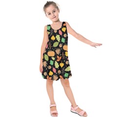 Thanksgiving Pattern Kids  Sleeveless Dress by Valentinaart