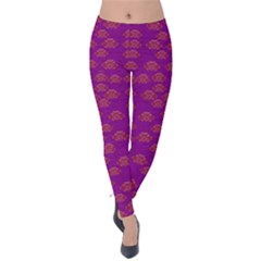 Seasonal Delight With Fantasy Flowers Velvet Leggings by pepitasart