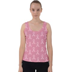 Pink Ribbon - Breast Cancer Awareness Month Velvet Tank Top by Valentinaart