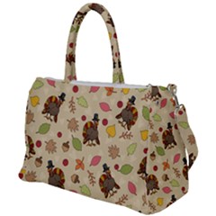 Thanksgiving Turkey Pattern Duffel Travel Bag by Valentinaart