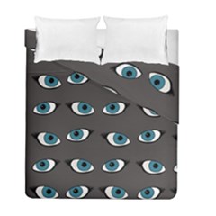 Blue Eyes Pattern Duvet Cover Double Side (full/ Double Size) by Valentinaart