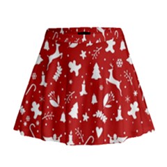 Christmas Pattern Mini Flare Skirt by Valentinaart