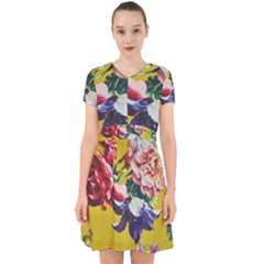 Textile Printing Flower Rose Cover Adorable In Chiffon Dress by Sapixe