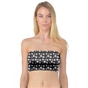Pattern Skull Bones Halloween Gothic on black background Bandeau Top View1