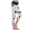 Pattern Skull Stars Handrawn Naive Halloween Gothic black and white Capri Yoga Leggings View3