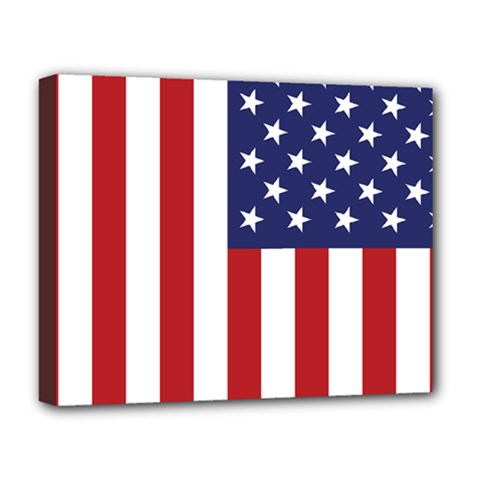 Us Flag Stars And Stripes Maga Deluxe Canvas 20  X 16  (stretched) by snek