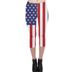 Us Flag Stars And Stripes Maga Capri Leggings  by snek