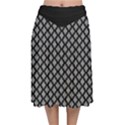 Logo Kek Pattern Black and White Kekistan black background Velvet Flared Midi Skirt View1