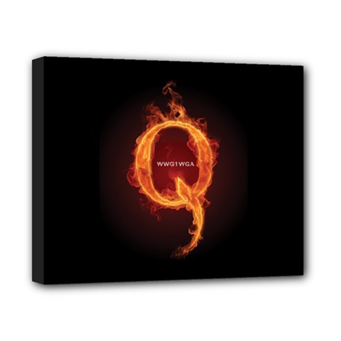 Qanon Letter Q Fire Effect Wwgowga Wwg1wga Canvas 10  X 8  (stretched) by snek