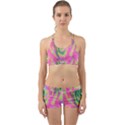 Lime Green And Pink Succulent Sedum Rosette Back Web Gym Set View1