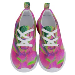 Lime Green And Pink Succulent Sedum Rosette Running Shoes by myrubiogarden