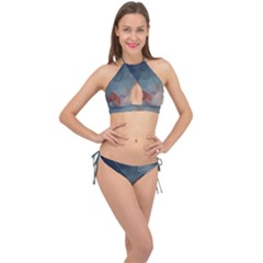 Triangle Geometry Trigonometry Cross Front Halter Bikini Set by Mariart