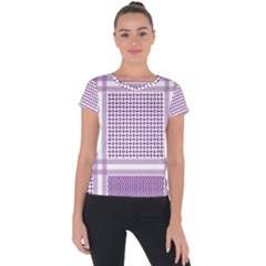 Purple Geometric Headdress Short Sleeve Sports Top  by Mariart