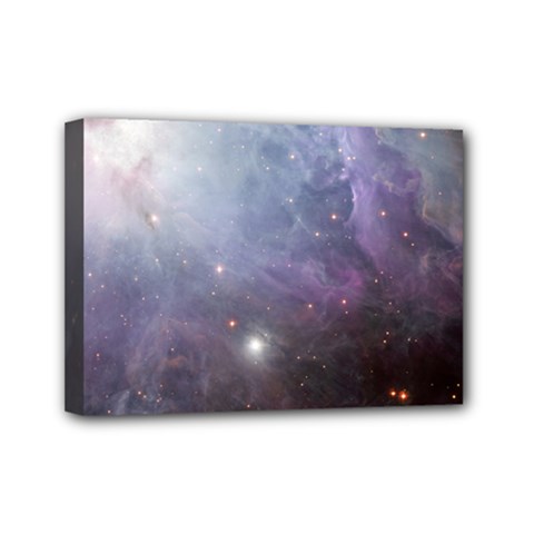 Orion Nebula Pastel Violet Purple Turquoise Blue Star Formation  Mini Canvas 7  X 5  (stretched) by genx