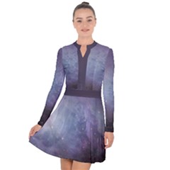 Orion Nebula Pastel Violet Purple Turquoise Blue Star Formation Long Sleeve Panel Dress by genx