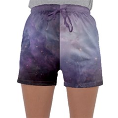 Orion Nebula Pastel Violet Purple Turquoise Blue Star Formation Sleepwear Shorts by genx