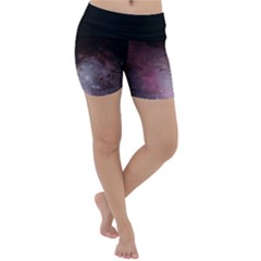 Eagle Nebula Wine Pink And Purple Pastel Stars Astronomy Lightweight Velour Yoga Shorts by genx