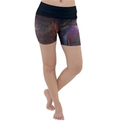 Orion Nebula Star Formation Orange Pink Brown Pastel Constellation Astronomy Lightweight Velour Yoga Shorts by genx