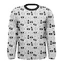 Tape Cassette 80s Retro GenX Pattern black and White Men s Long Sleeve Tee View1