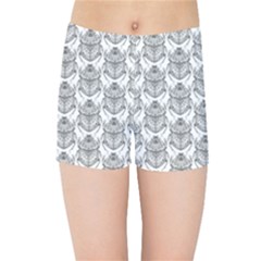 Scarab Pattern Egyptian Mythology Black And White Kids Sports Shorts by genx