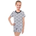 Scarab Pattern Egyptian Mythology Black and White Kids  Mesh Tee and Shorts Set View1