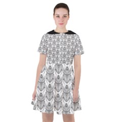 Scarab Pattern Egyptian Mythology Black And White Sailor Dress by genx