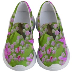 Hot Pink Succulent Sedum With Fleshy Green Leaves Kid s Lightweight Slip Ons by myrubiogarden