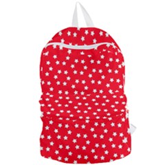 Christmas Pattern White Stars Red Foldable Lightweight Backpack by Mariart