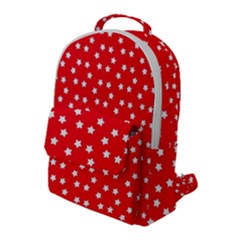 Christmas Pattern White Stars Red Flap Pocket Backpack (large) by Mariart