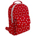 Christmas Pattern White Stars Red Flap Pocket Backpack (Large) View2