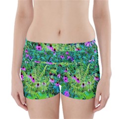 Purple Coneflower Garden With Tiger Eye Tree Boyleg Bikini Wrap Bottoms by myrubiogarden