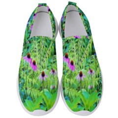 Purple Coneflower Garden With Tiger Eye Tree Men s Slip On Sneakers by myrubiogarden